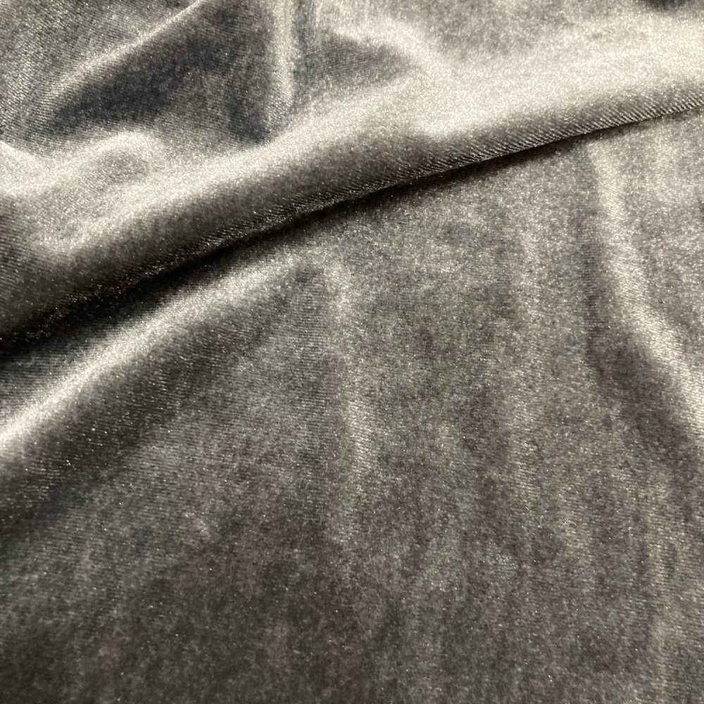 Entro Off the Shoulder Velvet Metallic Grey Top Medium - Picture 7 of 13